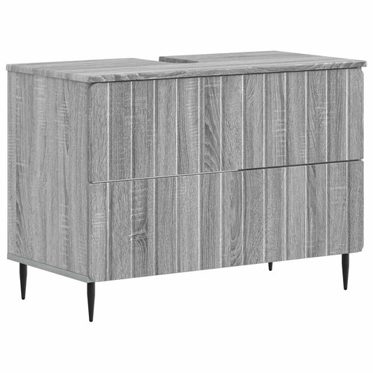 2 Piece Bathroom Cabinet Set ZWOLLE Grey Sonoma Engineered Wood