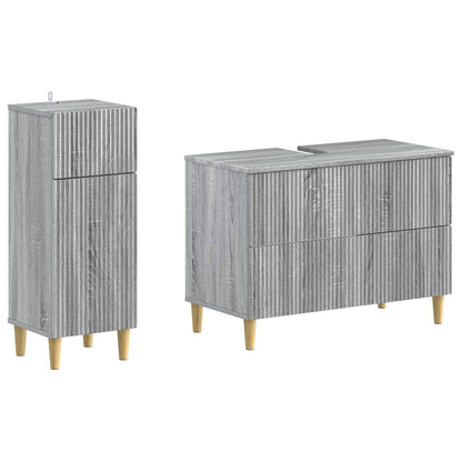 2 Piece Bathroom Cabinet Set ARNHEM Grey Sonoma Engineered Wood