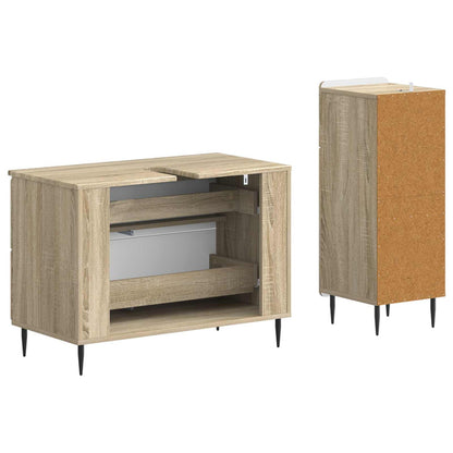 2 Piece Bathroom Cabinet Set HAARLEM Sonoma Oak Engineered Wood