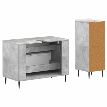 2 Piece Bathroom Cabinet Set HAARLEM Concrete Grey