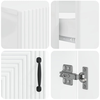 2 Piece Bathroom Cabinet Set HAARLEM High Gloss White