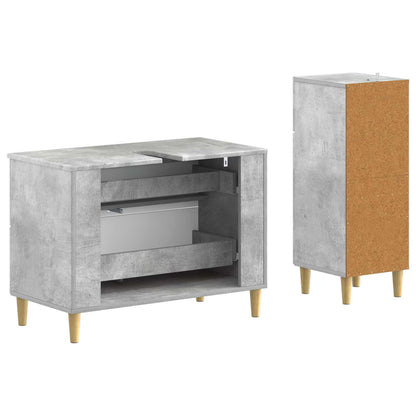 2 Piece Bathroom Cabinet Set DELFT Concrete Grey