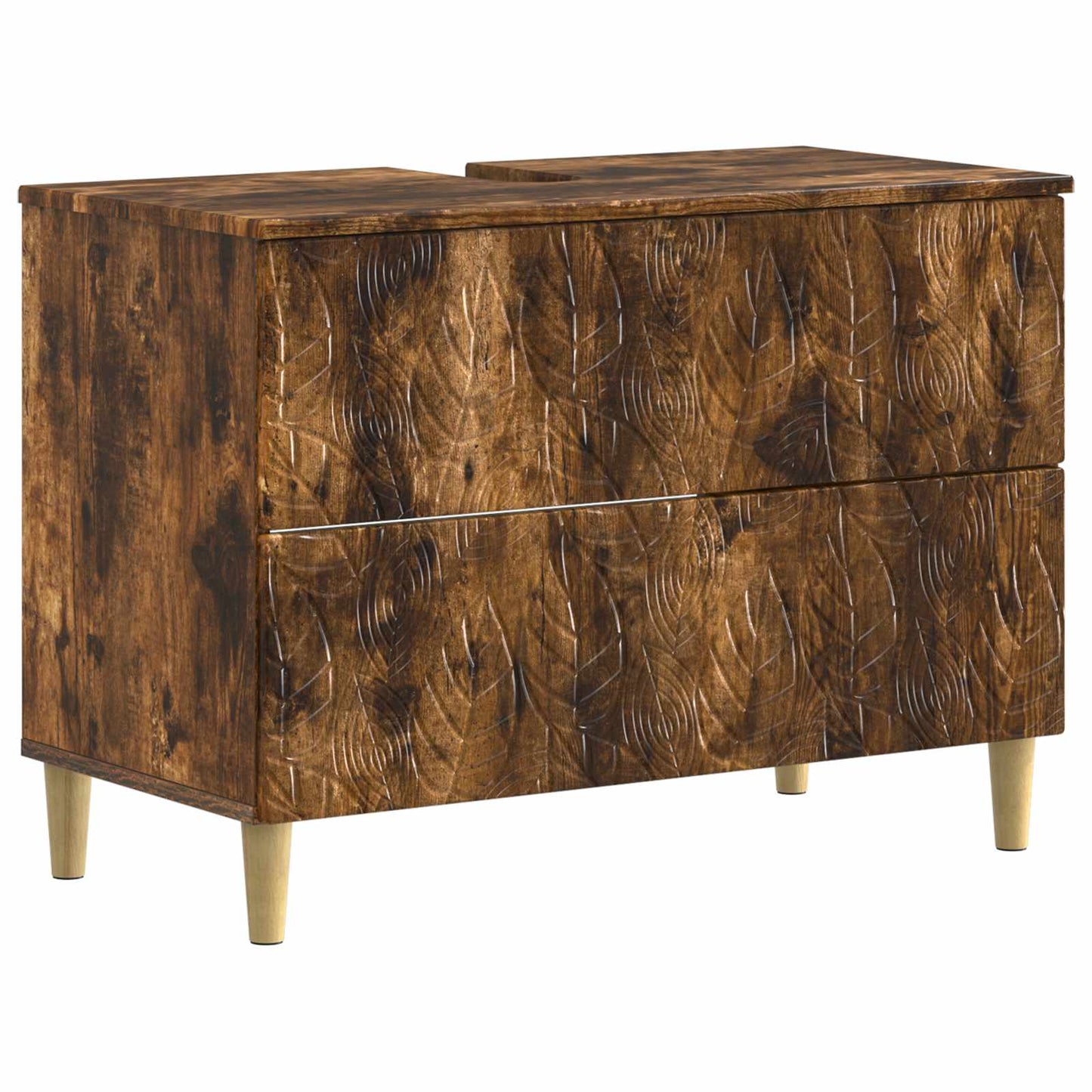 2 Piece Bathroom Cabinet Set DELFT Smoked Oak Engineered Wood