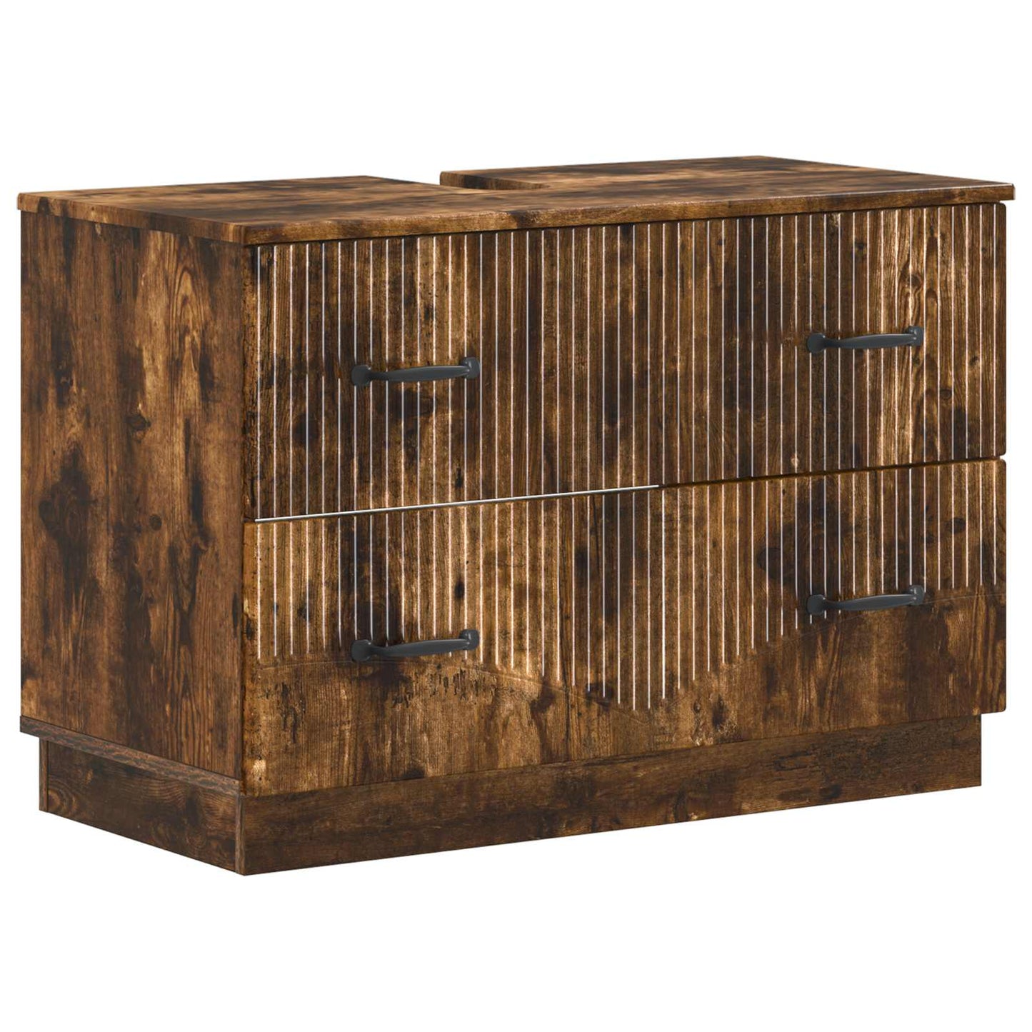 2 Piece Bathroom Cabinet Set HOORN Smoked Oak Engineered Wood