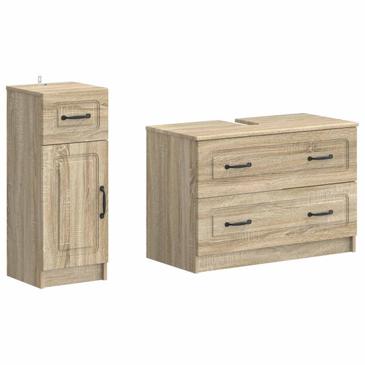 2 Piece Bathroom Cabinet Set UTRECHT Sonoma Oak Engineered Wood