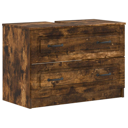 2 Piece Bathroom Cabinet Set UTRECHT Smoked Oak Engineered Wood