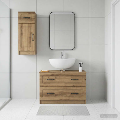 2 Piece Bathroom Cabinet Set UTRECHT Artisan Oak