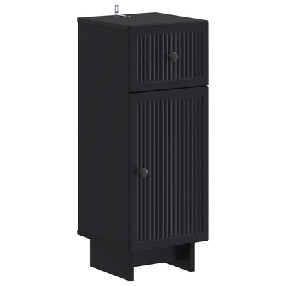 3 Piece Bathroom Cabinet Set EDE Black Engineered Wood