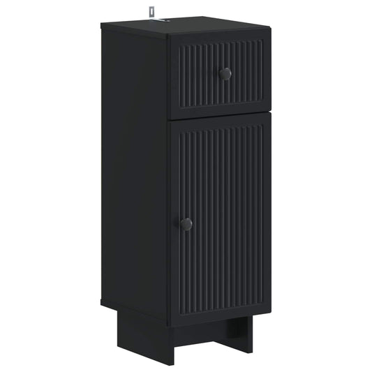 3 Piece Bathroom Cabinet Set EDE Black Engineered Wood