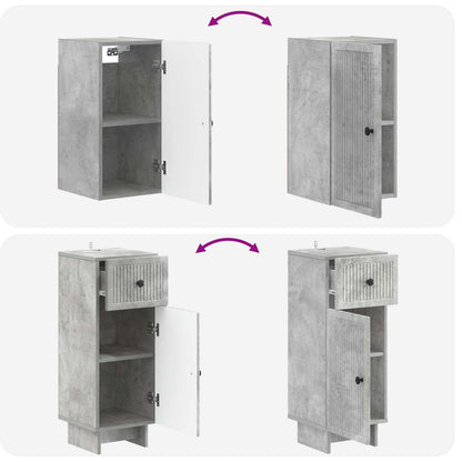 3 Piece Bathroom Cabinet Set EDE Concrete Grey Engineered Wood