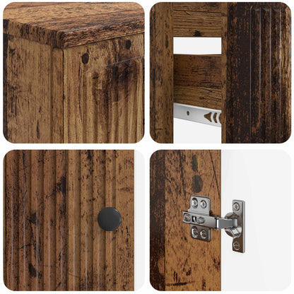 3 Piece Bathroom Cabinet Set EDE Old Wood Engineered Wood