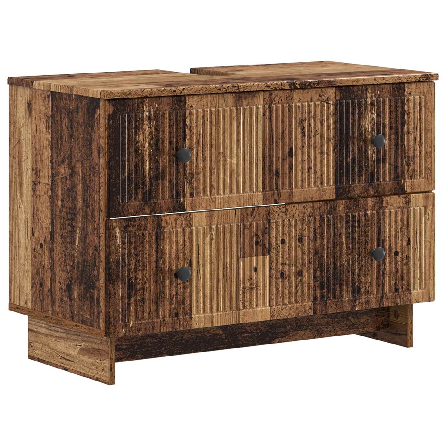3 Piece Bathroom Cabinet Set EDE Old Wood Engineered Wood