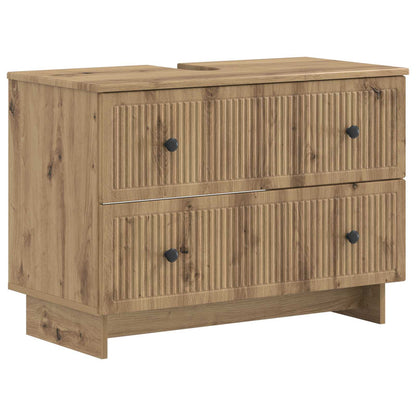 3 Piece Bathroom Cabinet Set EDE Artisan Oak Engineered Wood