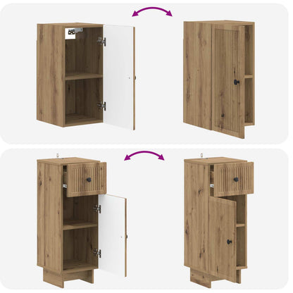 3 Piece Bathroom Cabinet Set EDE Artisan Oak Engineered Wood