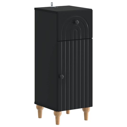 3 Piece Bathroom Cabinet Set ALKMAAR Black Engineered Wood