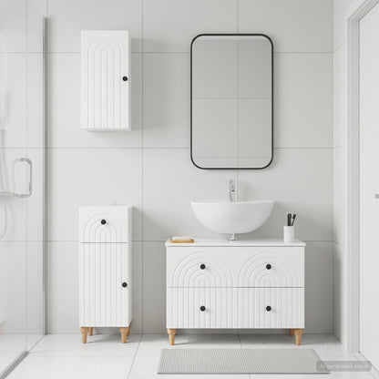 3 Piece Bathroom Cabinet Set ALKMAAR High Gloss White