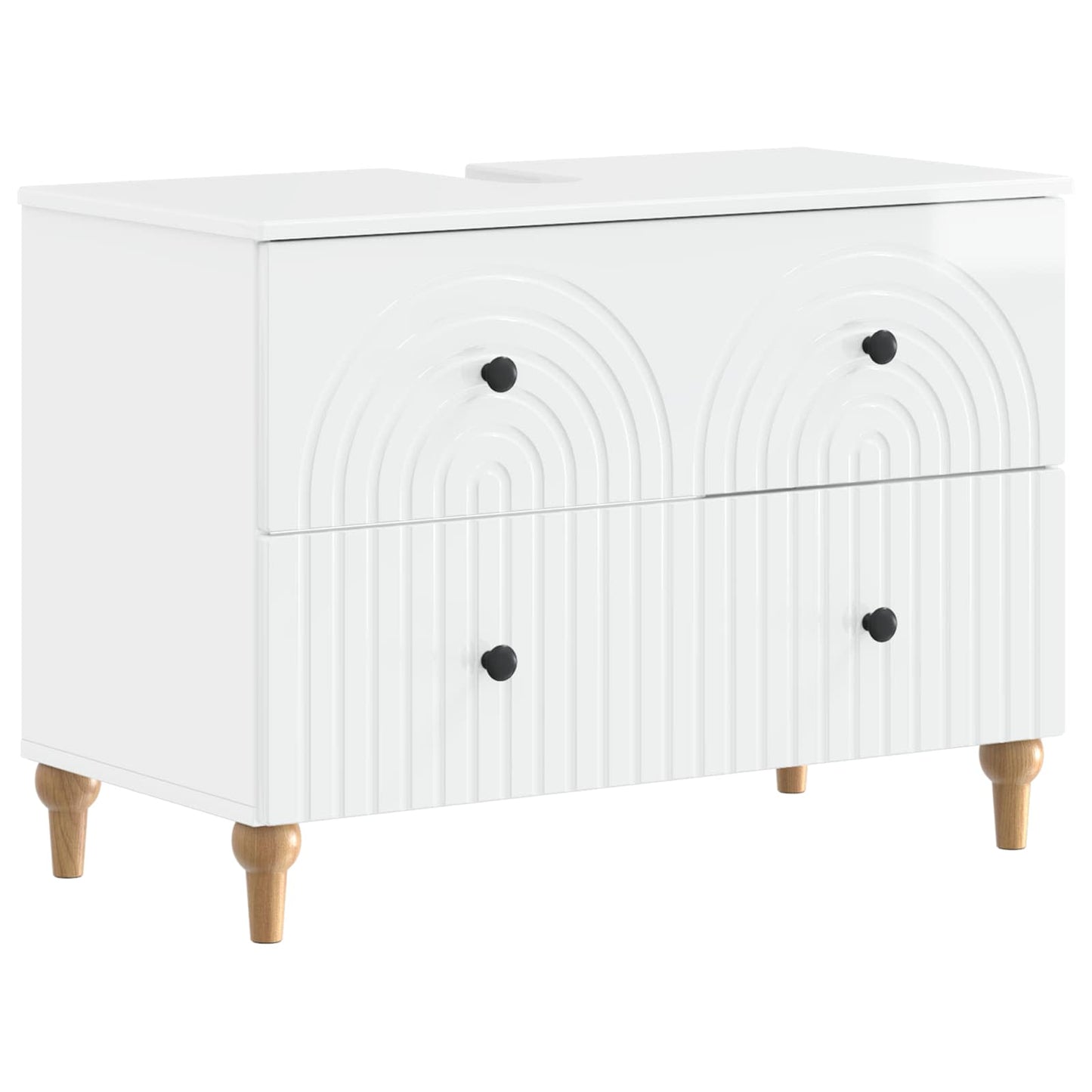 3 Piece Bathroom Cabinet Set ALKMAAR High Gloss White