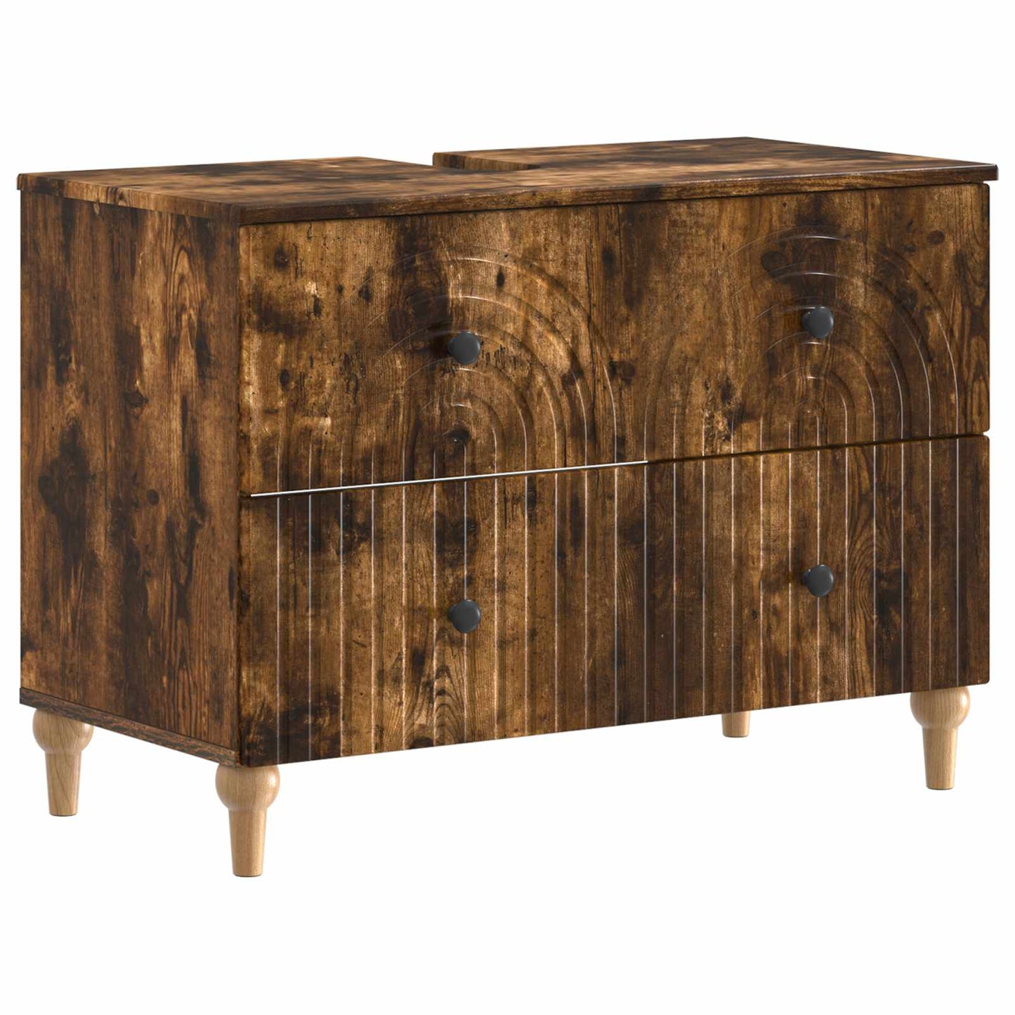 3 Piece Bathroom Cabinet Set ALKMAAR Smoked Oak Engineered Wood