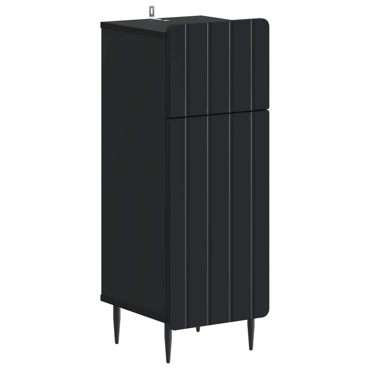 3 Piece Bathroom Cabinet Set ZWOLLE Black Engineered Wood