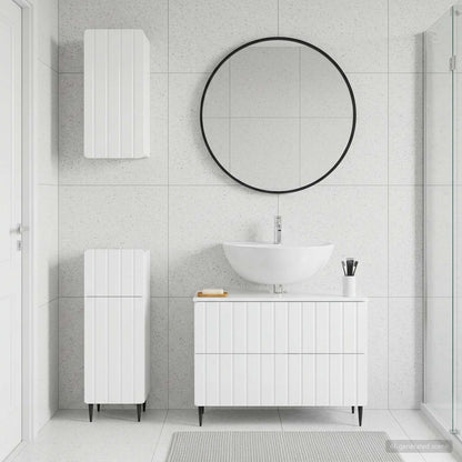 3 Piece Bathroom Cabinet Set ZWOLLE High Gloss White