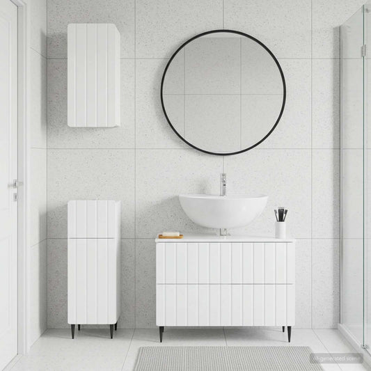 3 Piece Bathroom Cabinet Set ZWOLLE High Gloss White