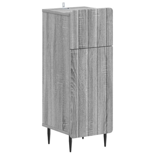 3 Piece Bathroom Cabinet Set ZWOLLE Grey Sonoma Engineered Wood