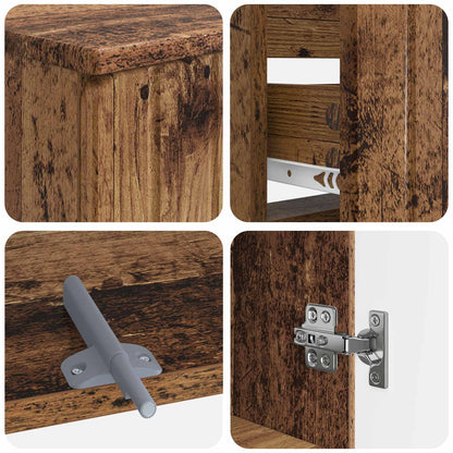 3 Piece Bathroom Cabinet Set ZWOLLE Old Wood Engineered Wood