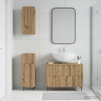 3 Piece Bathroom Cabinet Set ZWOLLE Artisan Oak Engineered Wood