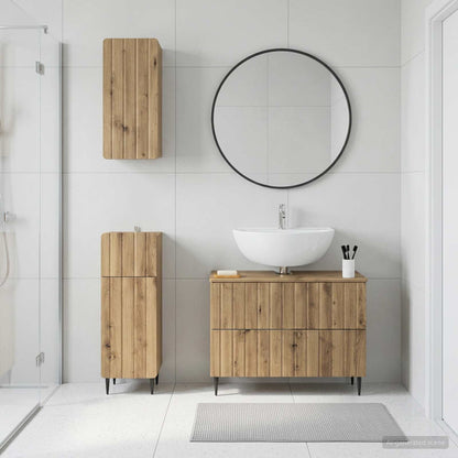 3 Piece Bathroom Cabinet Set ZWOLLE Artisan Oak Engineered Wood
