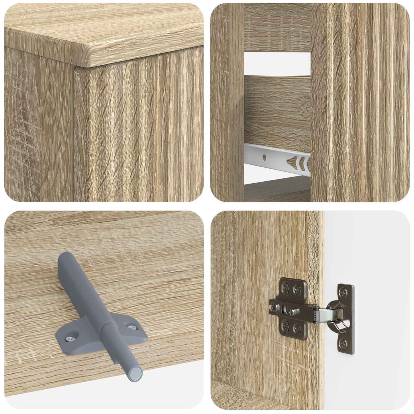 3 Piece Bathroom Cabinet Set ARNHEM Sonoma Oak Engineered Wood