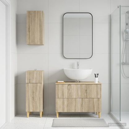 3 Piece Bathroom Cabinet Set ARNHEM Sonoma Oak Engineered Wood