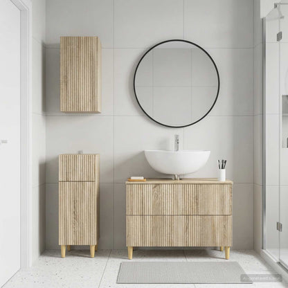 3 Piece Bathroom Cabinet Set ARNHEM Sonoma Oak Engineered Wood
