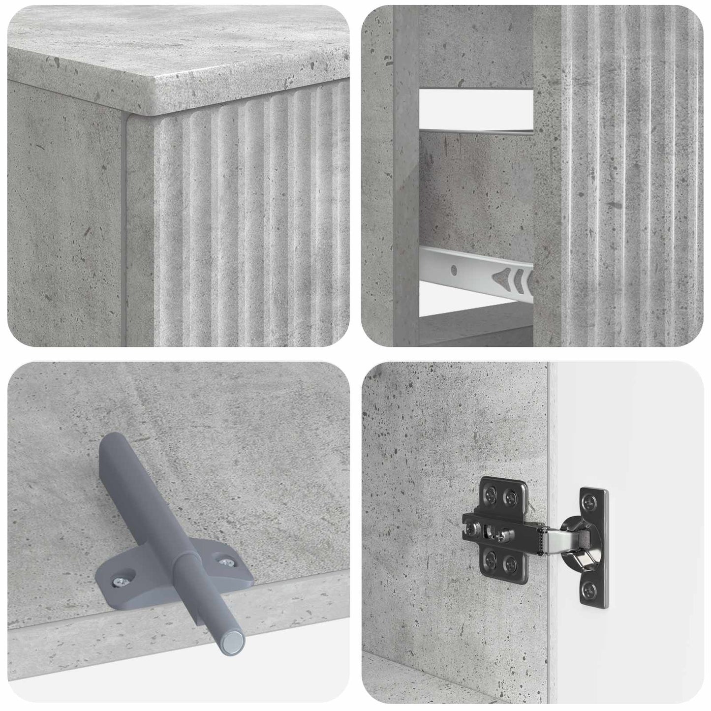 3 Piece Bathroom Cabinet Set ARNHEM Concrete Grey