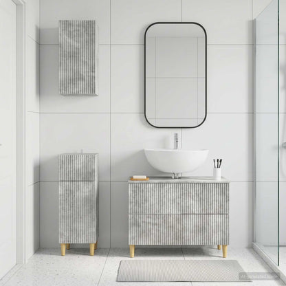 3 Piece Bathroom Cabinet Set ARNHEM Concrete Grey