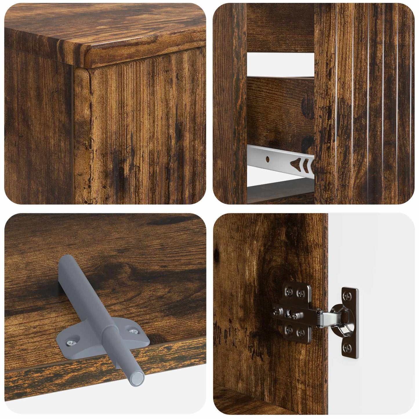3 Piece Bathroom Cabinet Set ARNHEM Smoked Oak Engineered Wood