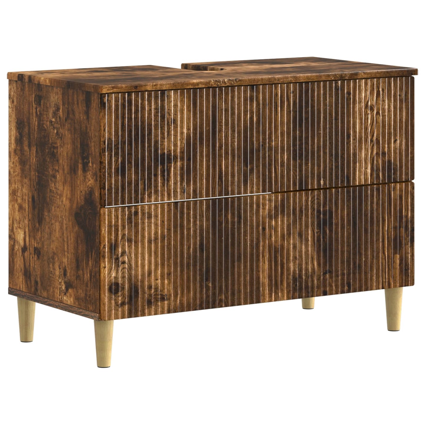 3 Piece Bathroom Cabinet Set ARNHEM Smoked Oak Engineered Wood