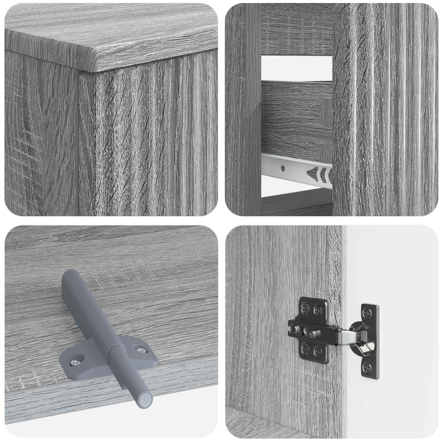 3 Piece Bathroom Cabinet Set ARNHEM Grey Sonoma Engineered Wood