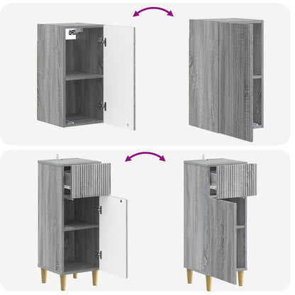3 Piece Bathroom Cabinet Set ARNHEM Grey Sonoma Engineered Wood