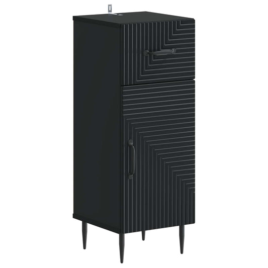 3 Piece Bathroom Cabinet Set HAARLEM Black Engineered Wood