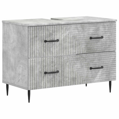 3 Piece Bathroom Cabinet Set HAARLEM Concrete Grey