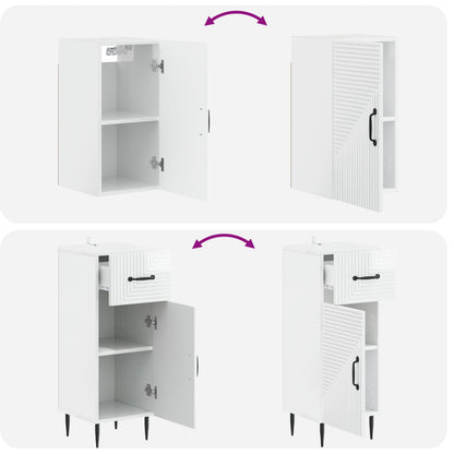 3 Piece Bathroom Cabinet Set HAARLEM High Gloss White