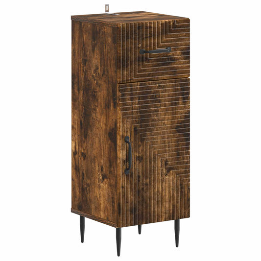 3 Piece Bathroom Cabinet Set HAARLEM Smoked Oak Engineered Wood