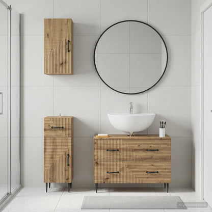 3 Piece Bathroom Cabinet Set HAARLEM Artisan Oak