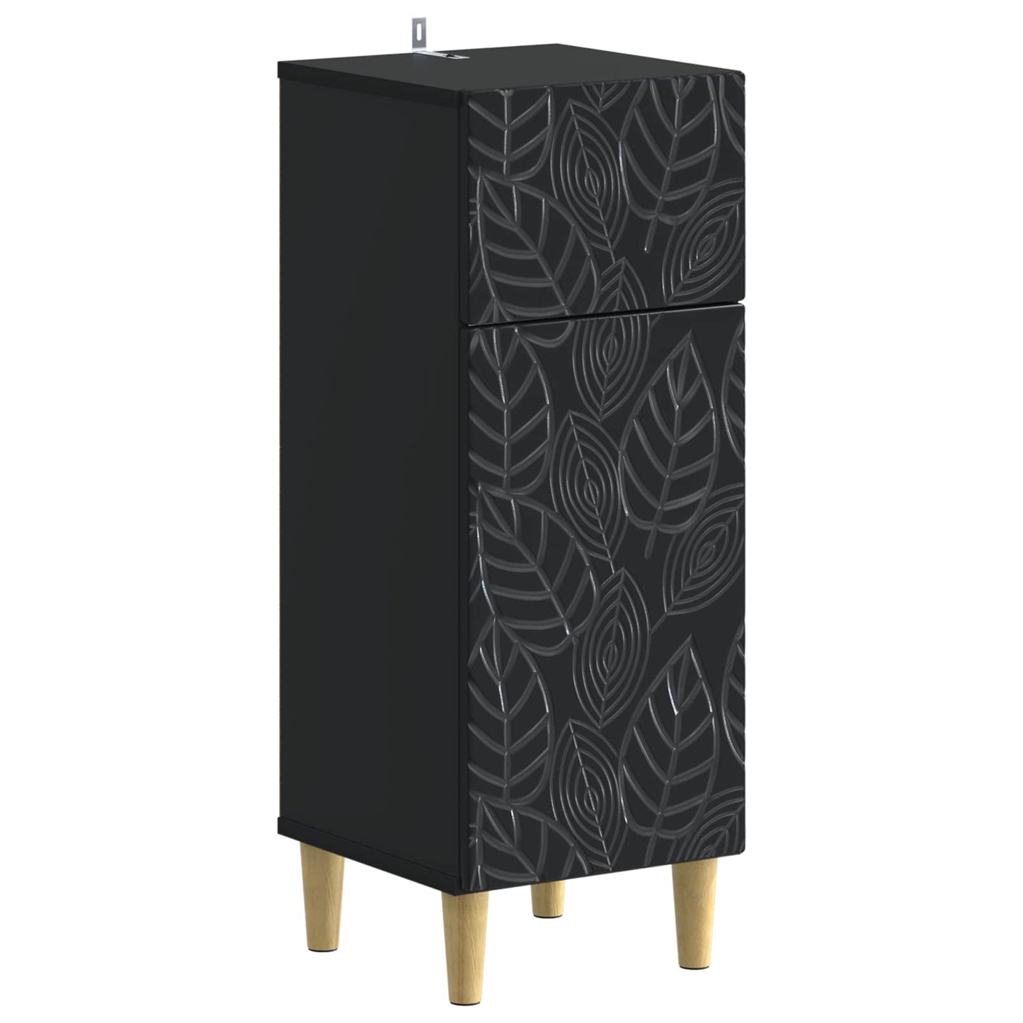 3 Piece Bathroom Cabinet Set DELFT Black Engineered Wood