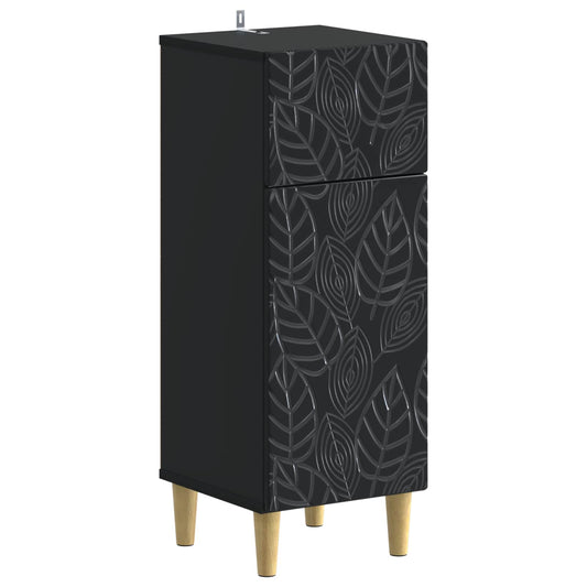 3 Piece Bathroom Cabinet Set DELFT Black Engineered Wood