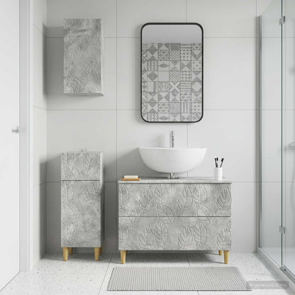 3 Piece Bathroom Cabinet Set DELFT Concrete Grey