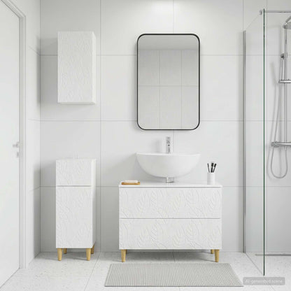 3 Piece Bathroom Cabinet Set DELFT High Gloss White