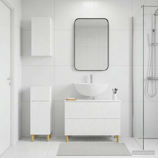 3 Piece Bathroom Cabinet Set DELFT High Gloss White
