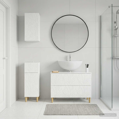 3 Piece Bathroom Cabinet Set DELFT High Gloss White