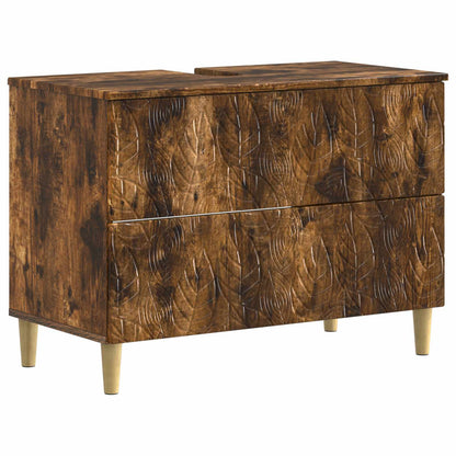 3 Piece Bathroom Cabinet Set DELFT Smoked Oak Engineered Wood